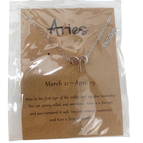 Astrology Necklace Aries Silver Tone Constellation Necklace Gift Simple Jewelry - Picture 4 of 5